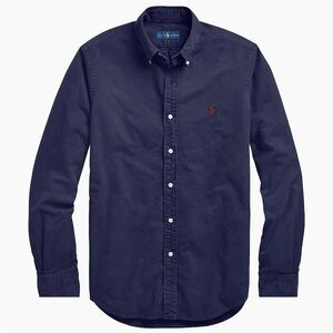 Polo Ralph Lauren Custom Fit Oxford Shirt in Navy Blue, Red Pony Logo, sz Small
